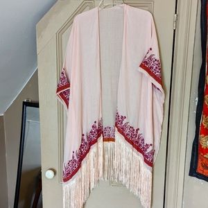bcbg pink kimono (one size)